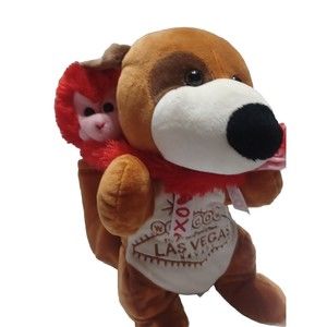 Koshkash Puppy Dog Las Vegas Plush Stuffed Animal 10” Pocket Holder Valentine's